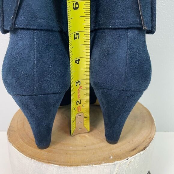 Bella Bita Blue Heeled Boots with Plush Texture Size 7.5W EUC - Picture 7 of 10